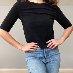 Black Theory Blouse with zipper back detail